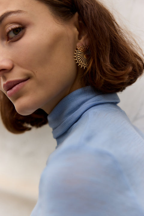 Palazzetto dello Sport Nervi Rome italy arrings handmade architectural jewellery made in Spain by Spada Studio