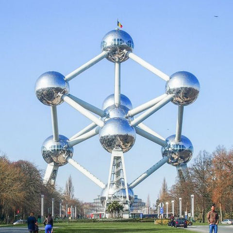 Atomium Brussels earrings – architecture jewellery handmade in Spian by Spada Studio