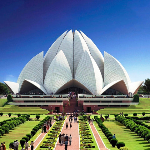 Lotus Temple New Delhi earrings – architecture jewellery handmade in Spain by Spada Studio