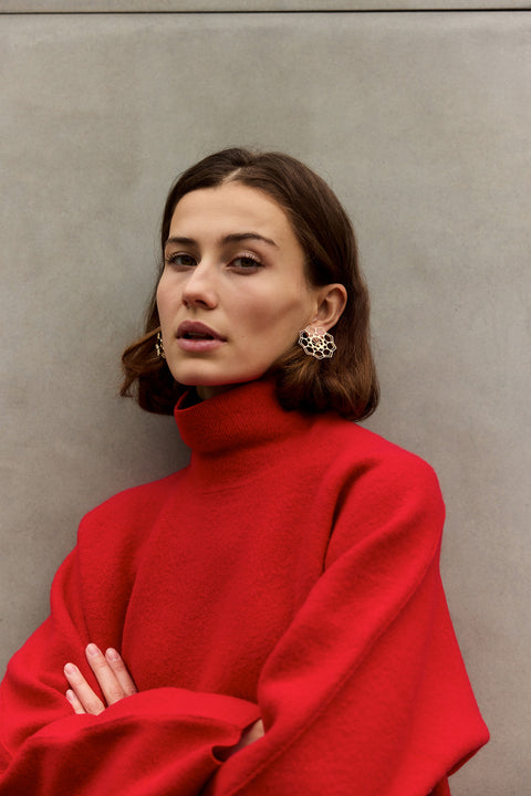 Lotus Temple New Delhi earrings – architecture jewellery handmade in Spain by Spada Studio